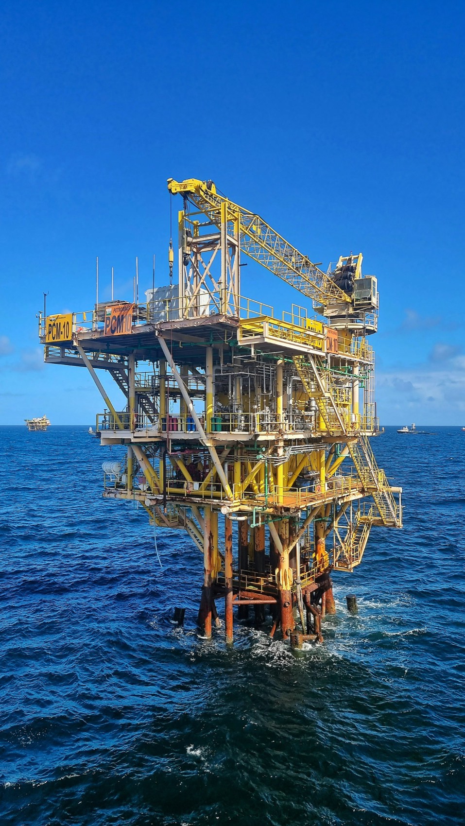 Offshore production platform at sea